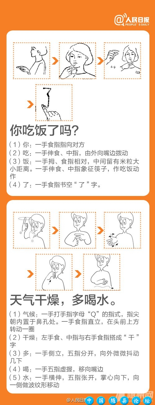 一起学点简单手语简单手语,关爱残疾人,国际残疾人日