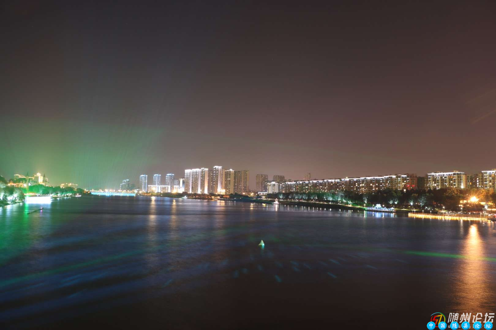 白云湖的夜色白云湖夜色,白云湖夜景,随县白云湖,白云湖旅游