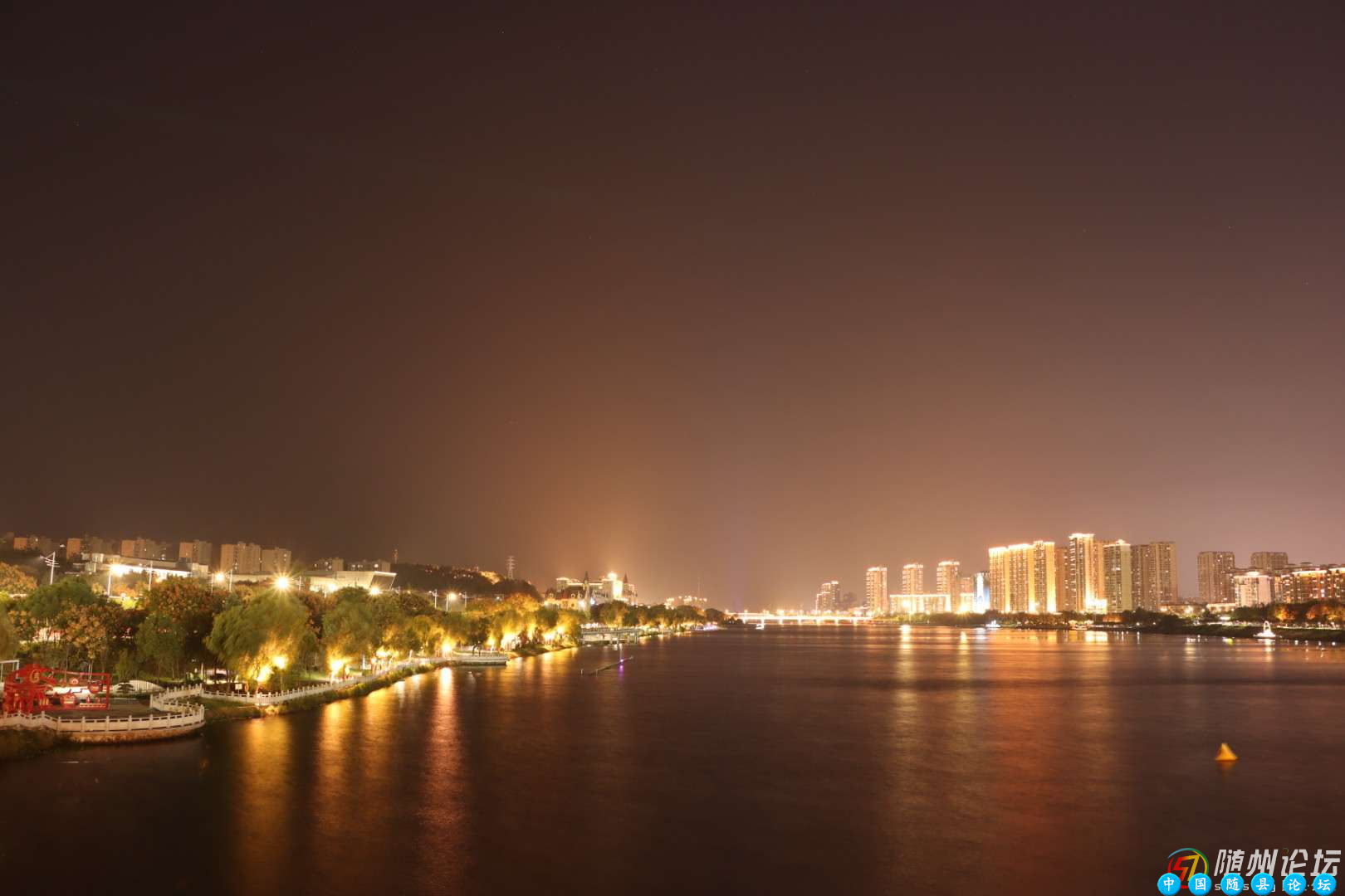 白云湖的夜色白云湖夜色,白云湖夜景,随县白云湖,白云湖旅游